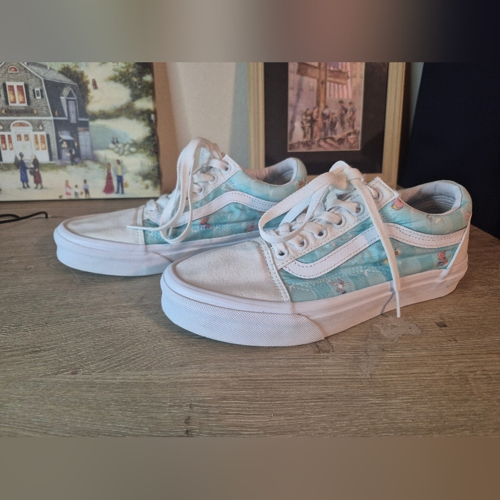 Vans Aqua and White Women's Sneakers